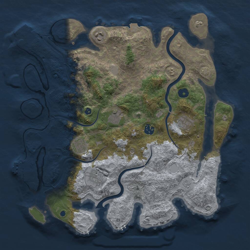 Rust Map: Procedural Map, Size: 3700, Seed: 72362068, 13 Monuments