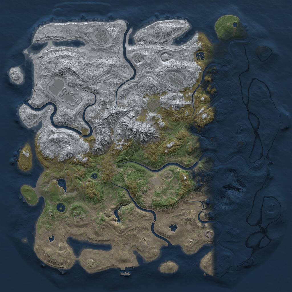 Rust Map: Procedural Map, Size: 5000, Seed: 31875, 14 Monuments