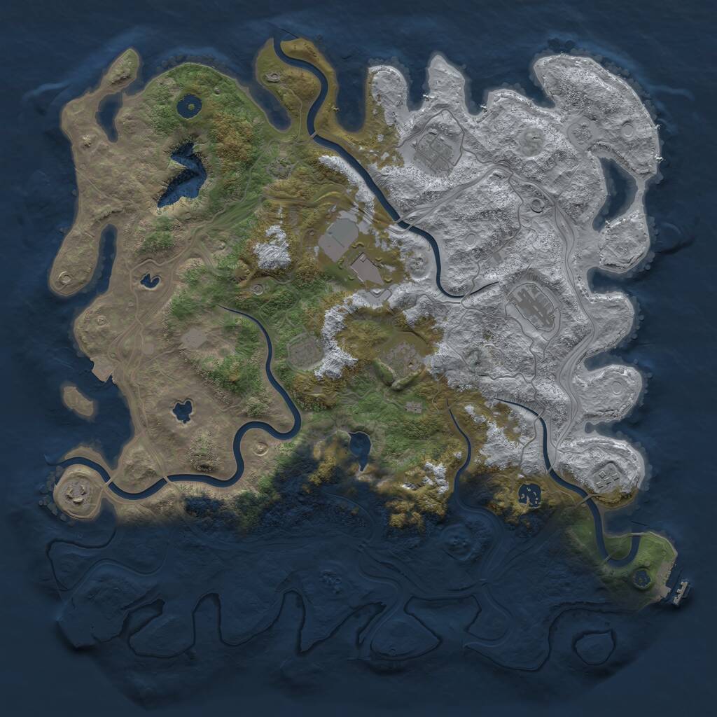 Rust Map: Procedural Map, Size: 4500, Seed: 1251235, 14 Monuments
