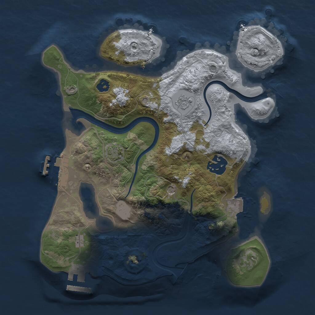Rust Map: Procedural Map, Size: 2500, Seed: 15564, 7 Monuments