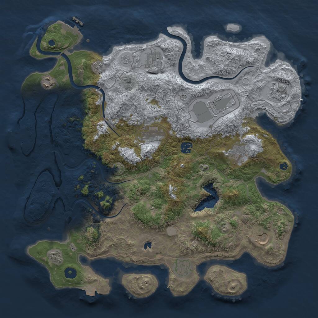Rust Map: Procedural Map, Size: 4000, Seed: 2126841995, 16 Monuments
