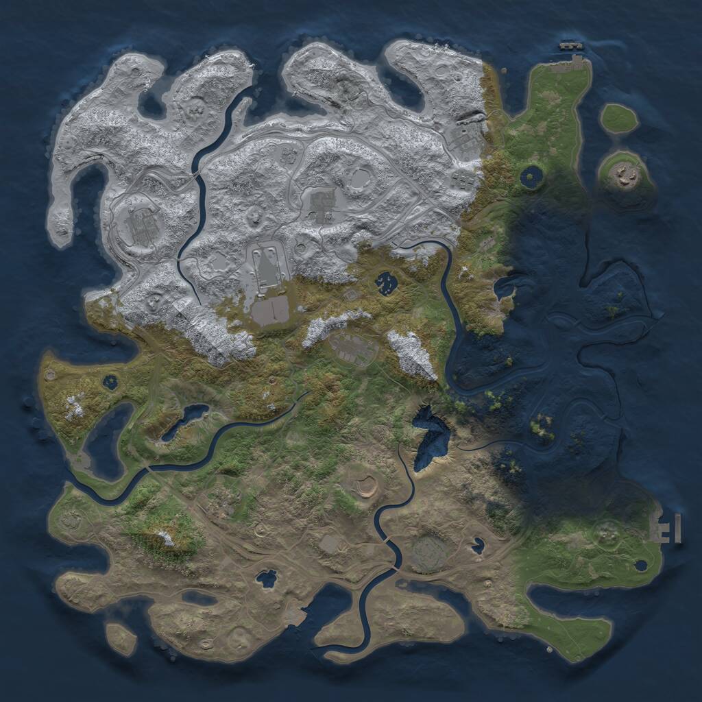 Rust Map: Procedural Map, Size: 4800, Seed: 1601604974, 17 Monuments