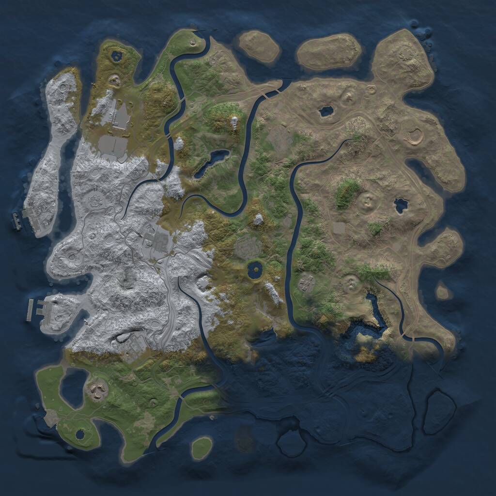 Rust Map: Procedural Map, Size: 4500, Seed: 400763657, 14 Monuments