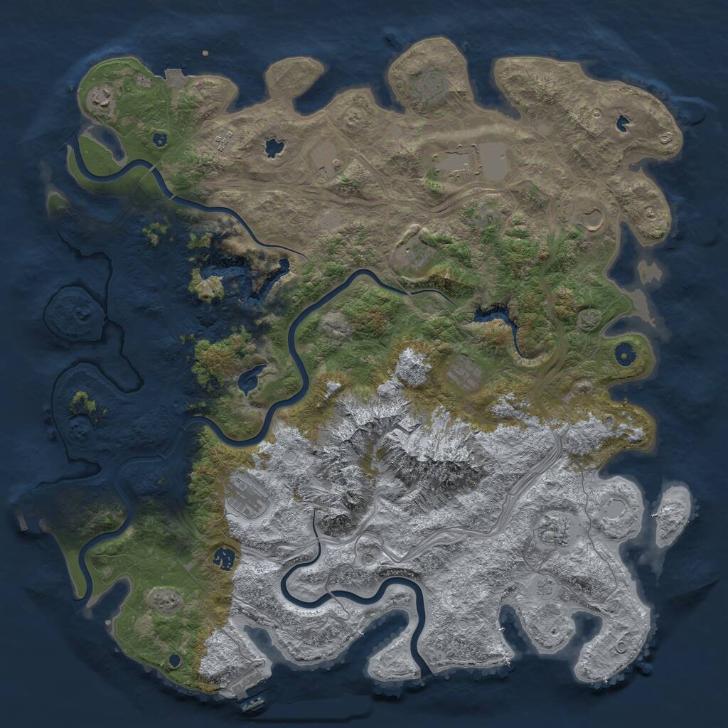 Rust Map: Procedural Map, Size: 5000, Seed: 347857365, 17 Monuments
