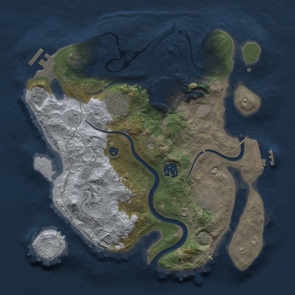 Rust Map: Procedural Map, Size: 3000, Seed: 90847183, 12 Monuments