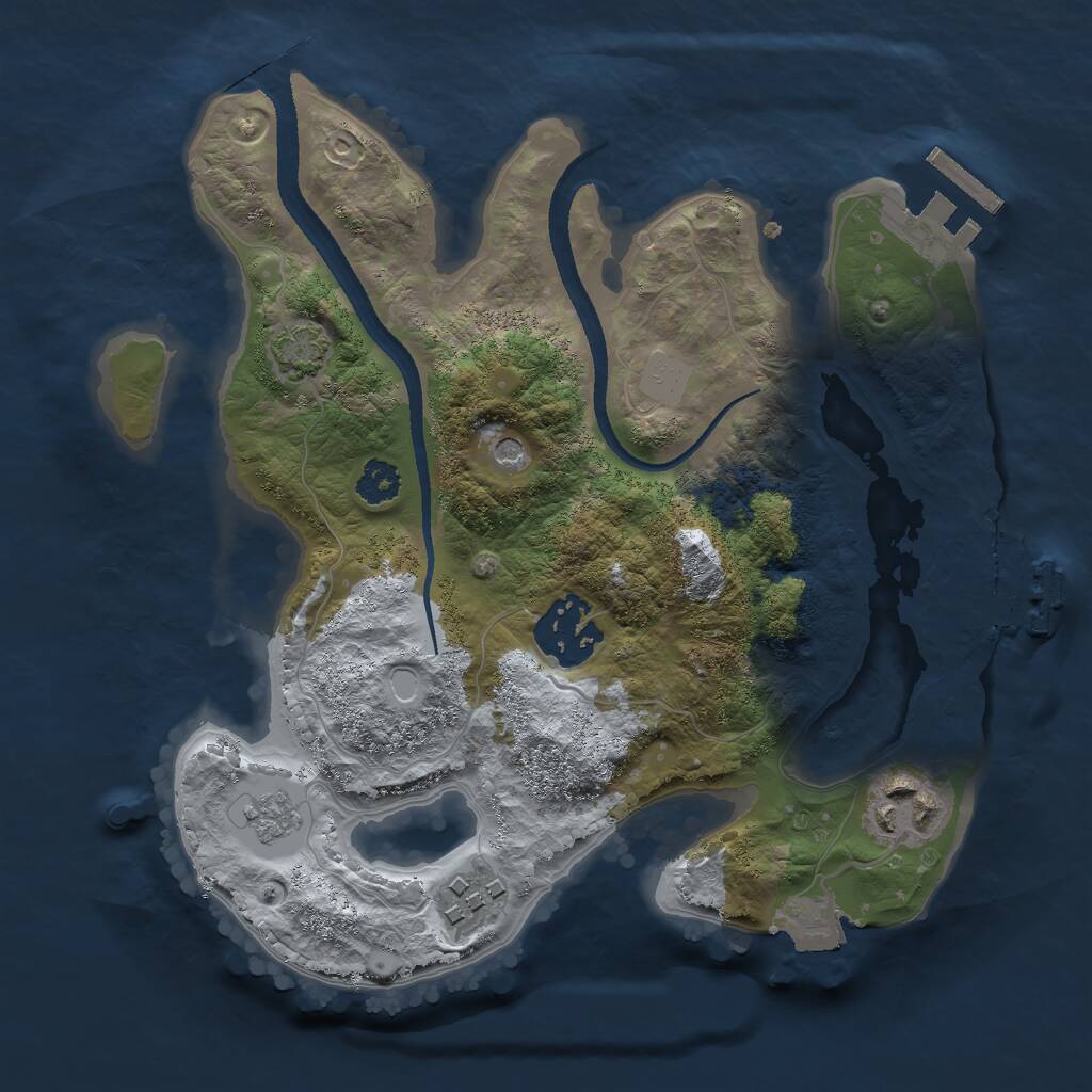 Rust Map: Procedural Map, Size: 2500, Seed: 1753188697, 9 Monuments