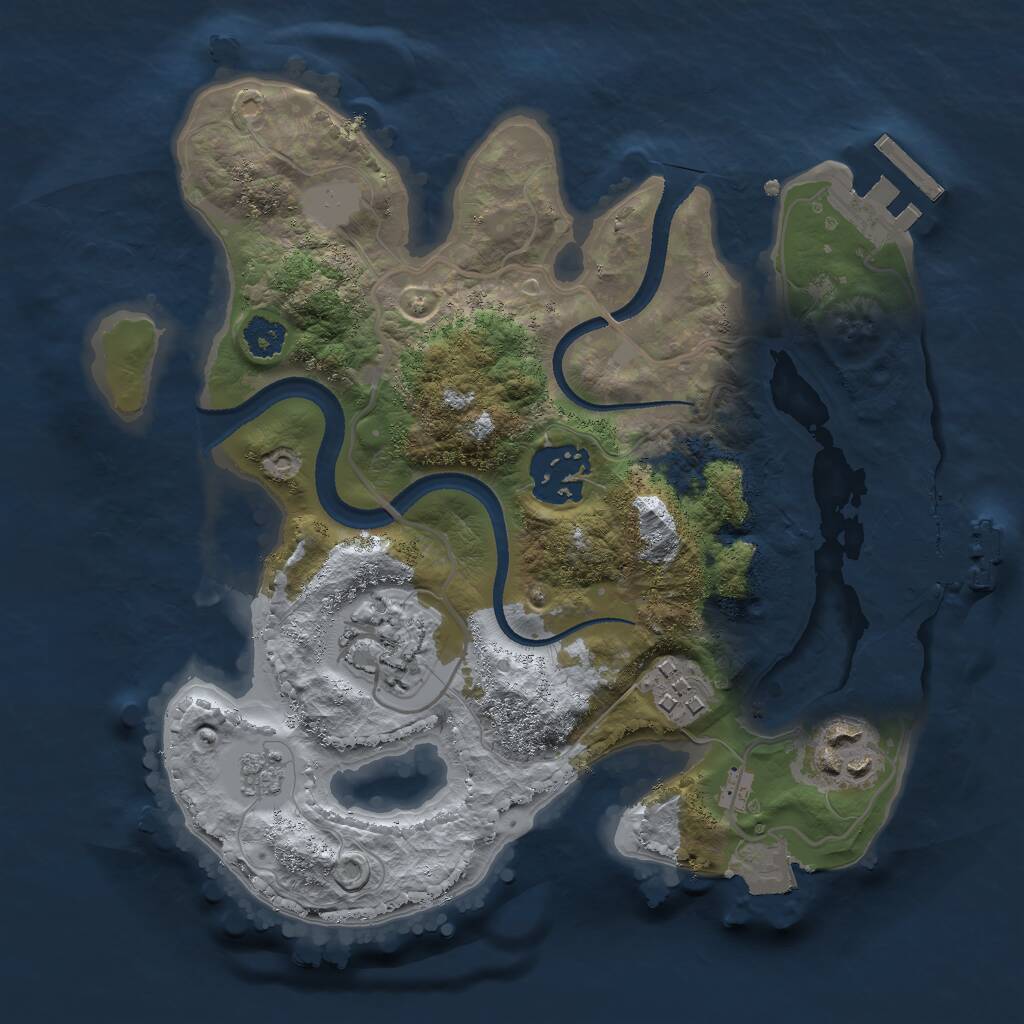 Rust Map: Procedural Map, Size: 2500, Seed: 1753188697, 8 Monuments
