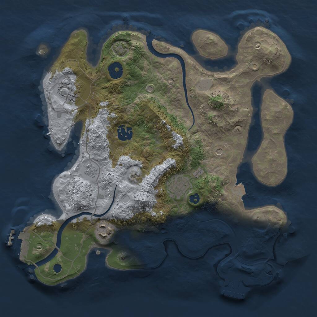 Rust Map: Procedural Map, Size: 3000, Seed: 1600991754, 10 Monuments