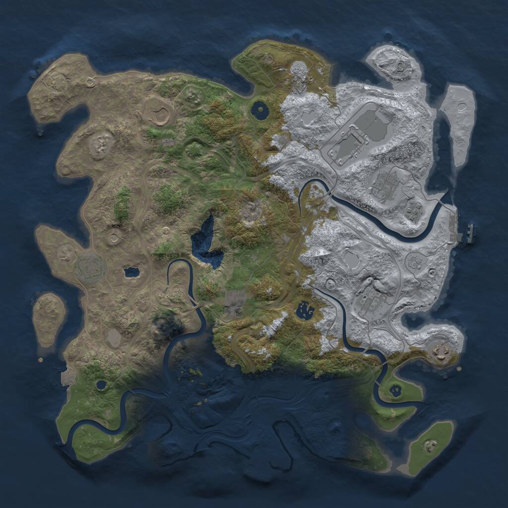 Rust Map: Procedural Map, Size: 4250, Seed: 96403802, 16 Monuments