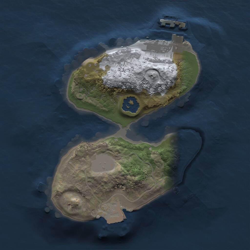 Rust Map: Procedural Map, Size: 1500, Seed: 1706134896, 2 Monuments