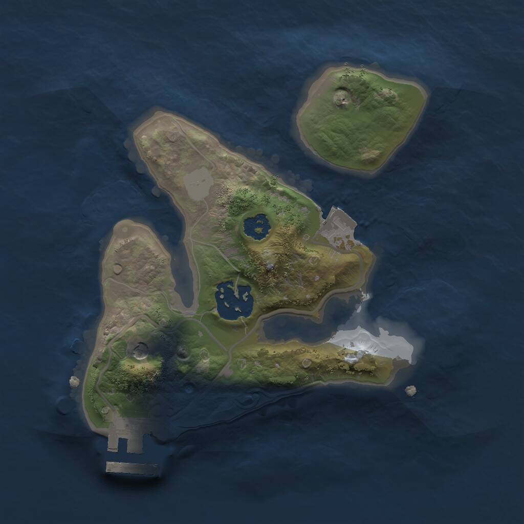 Rust Map: Procedural Map, Size: 2000, Seed: 1402108722, 4 Monuments