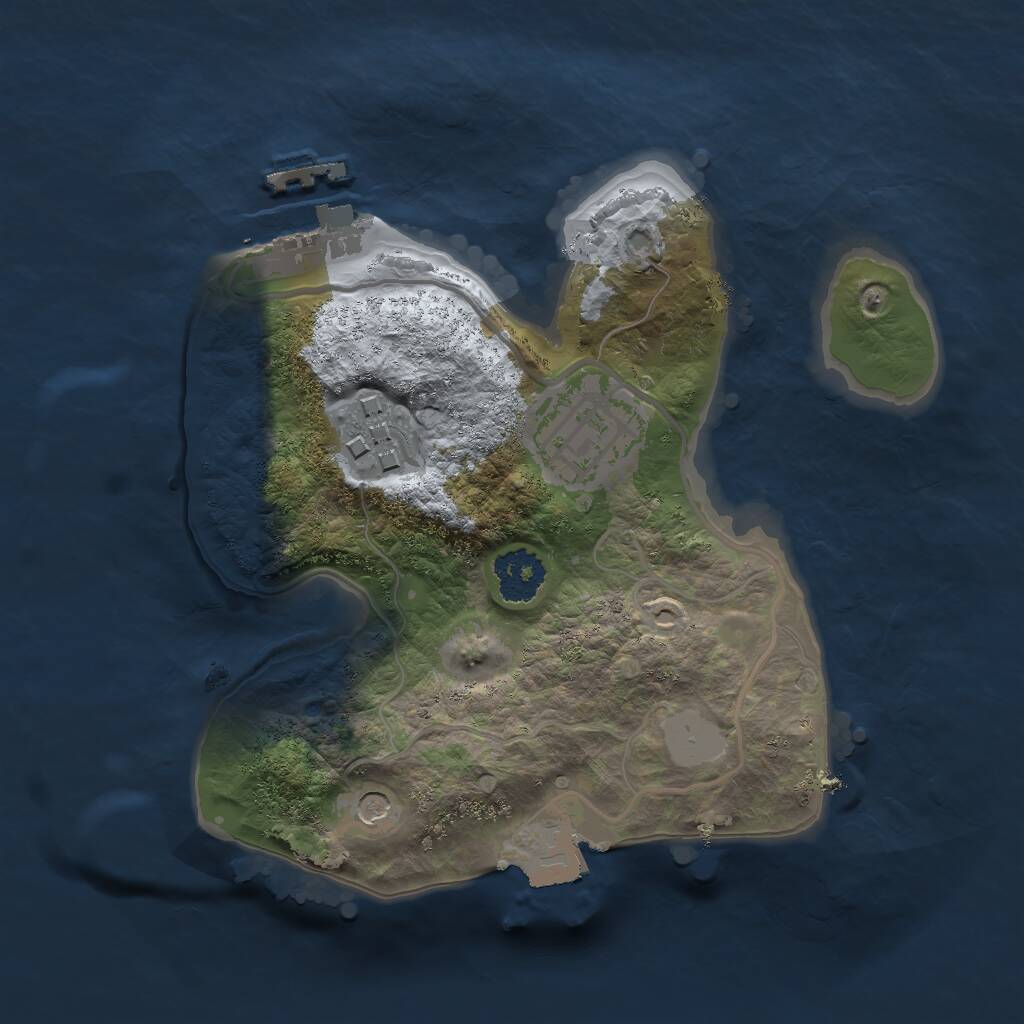 Rust Map: Procedural Map, Size: 2000, Seed: 194412277, 5 Monuments