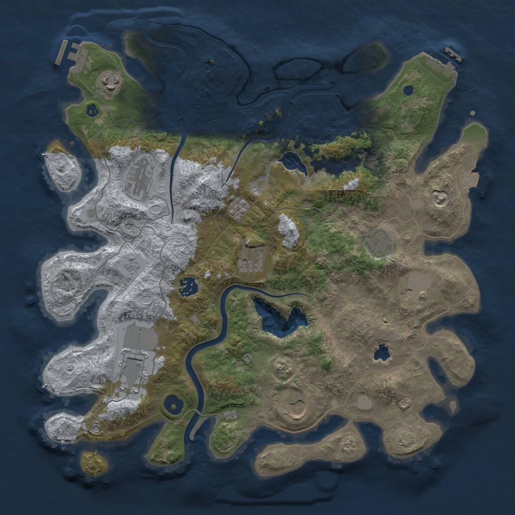 Rust Map: Procedural Map, Size: 4000, Seed: 752813, 15 Monuments