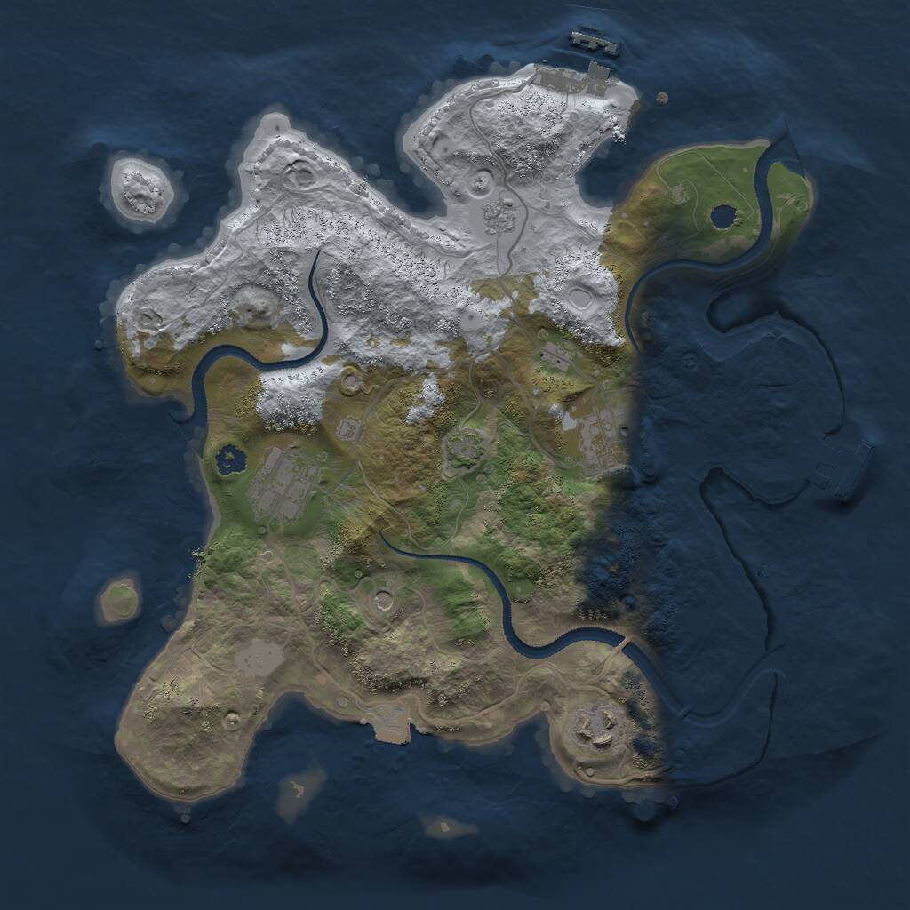 Rust Map: Procedural Map, Size: 3000, Seed: 6541531, 9 Monuments