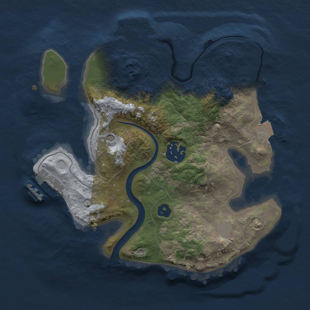 Rust Map: Procedural Map, Size: 2300, Seed: 254806120, 5 Monuments