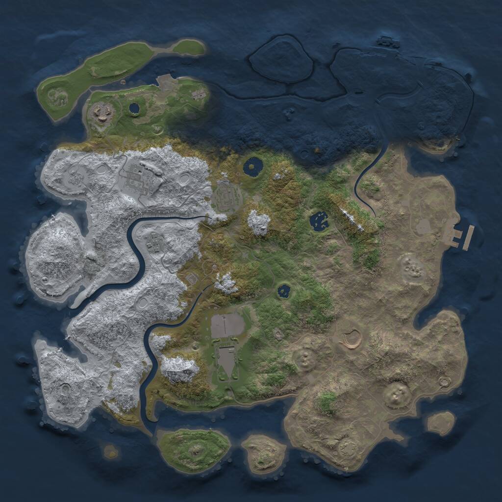 Rust Map: Procedural Map, Size: 3900, Seed: 1672635045, 13 Monuments