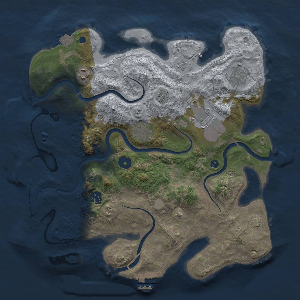 Rust Map: Procedural Map, Size: 3500, Seed: 1899802977, 12 Monuments