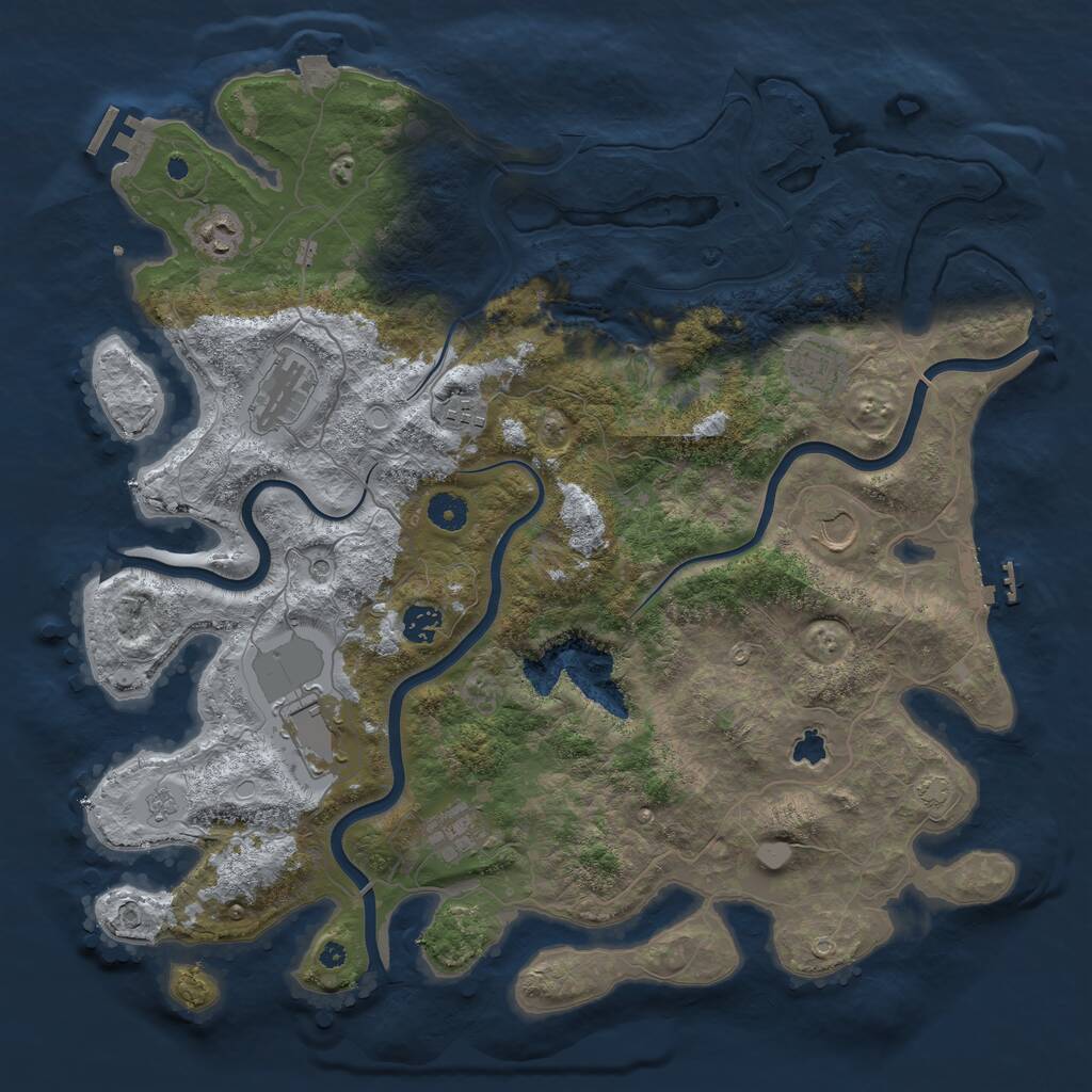 Rust Map: Procedural Map, Size: 4200, Seed: 752813, 14 Monuments