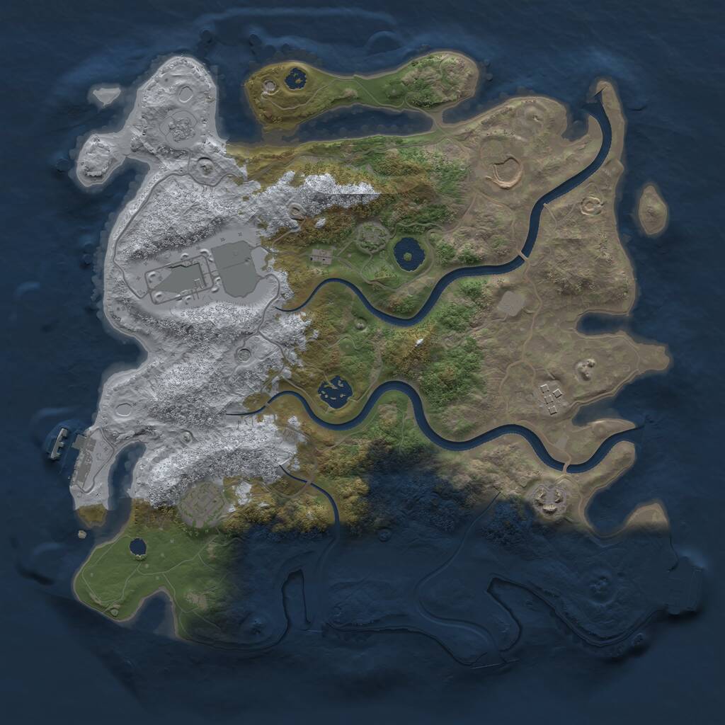 Rust Map: Procedural Map, Size: 3500, Seed: 1904753783, 12 Monuments