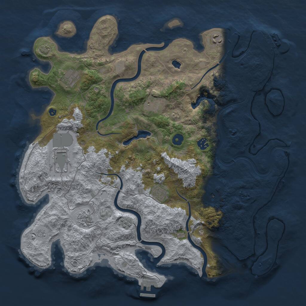 Rust Map: Procedural Map, Size: 4050, Seed: 278200144, 15 Monuments