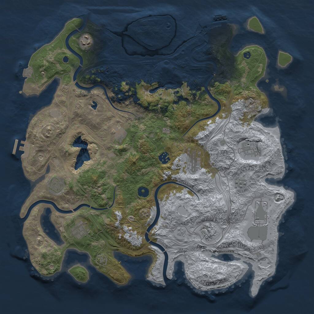 Rust Map: Procedural Map, Size: 4250, Seed: 26045, 16 Monuments