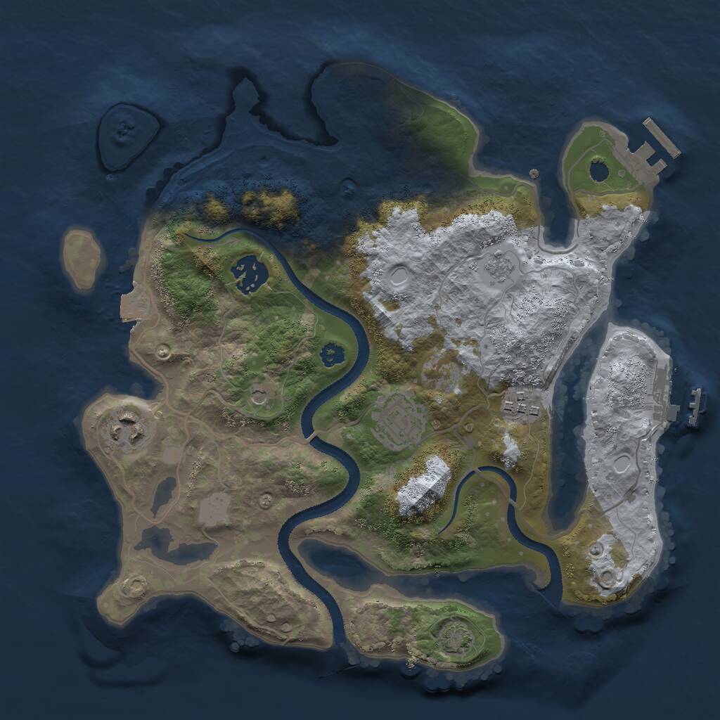 Rust Map: Procedural Map, Size: 3000, Seed: 986353863, 10 Monuments