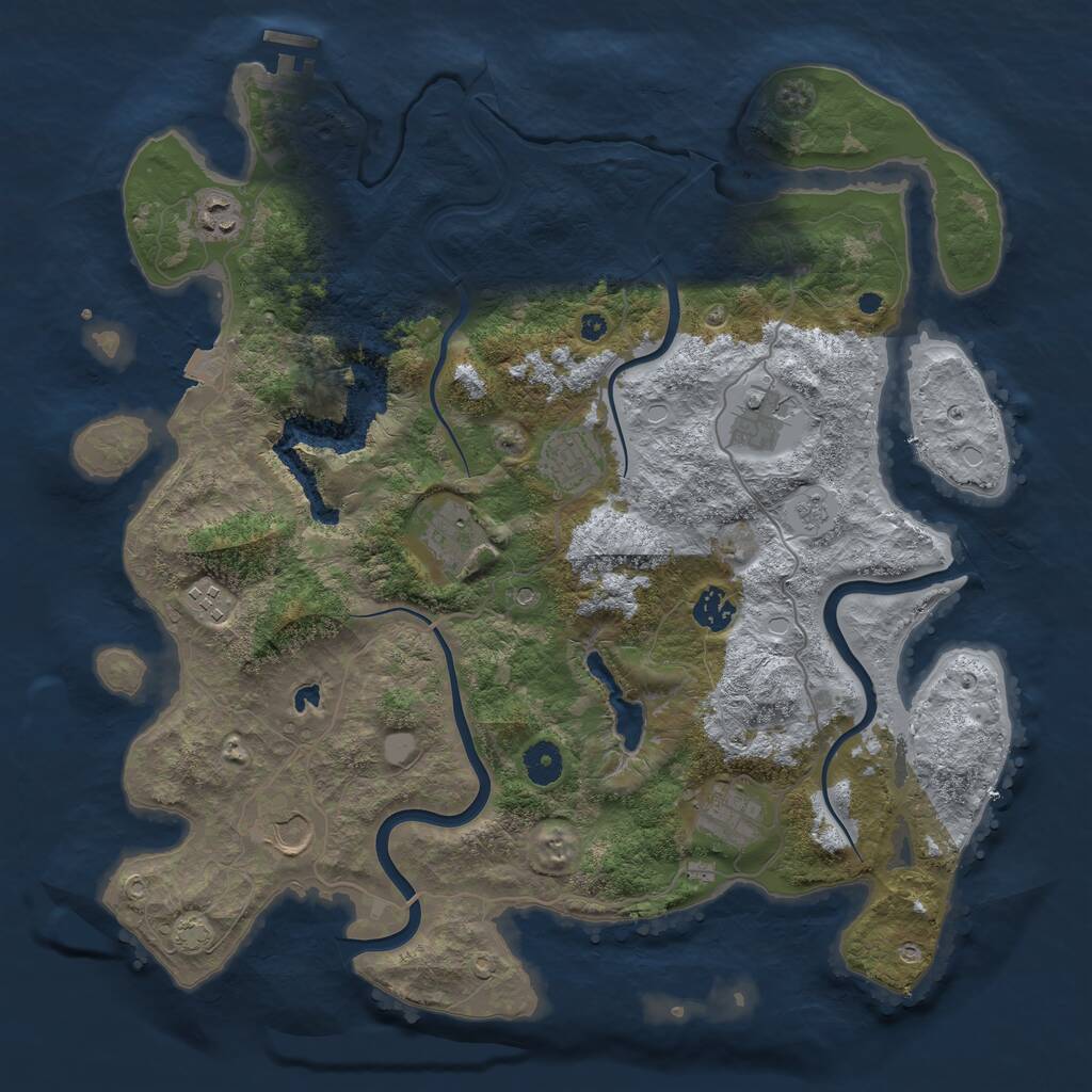 Rust Map: Procedural Map, Size: 4000, Seed: 706646962, 13 Monuments