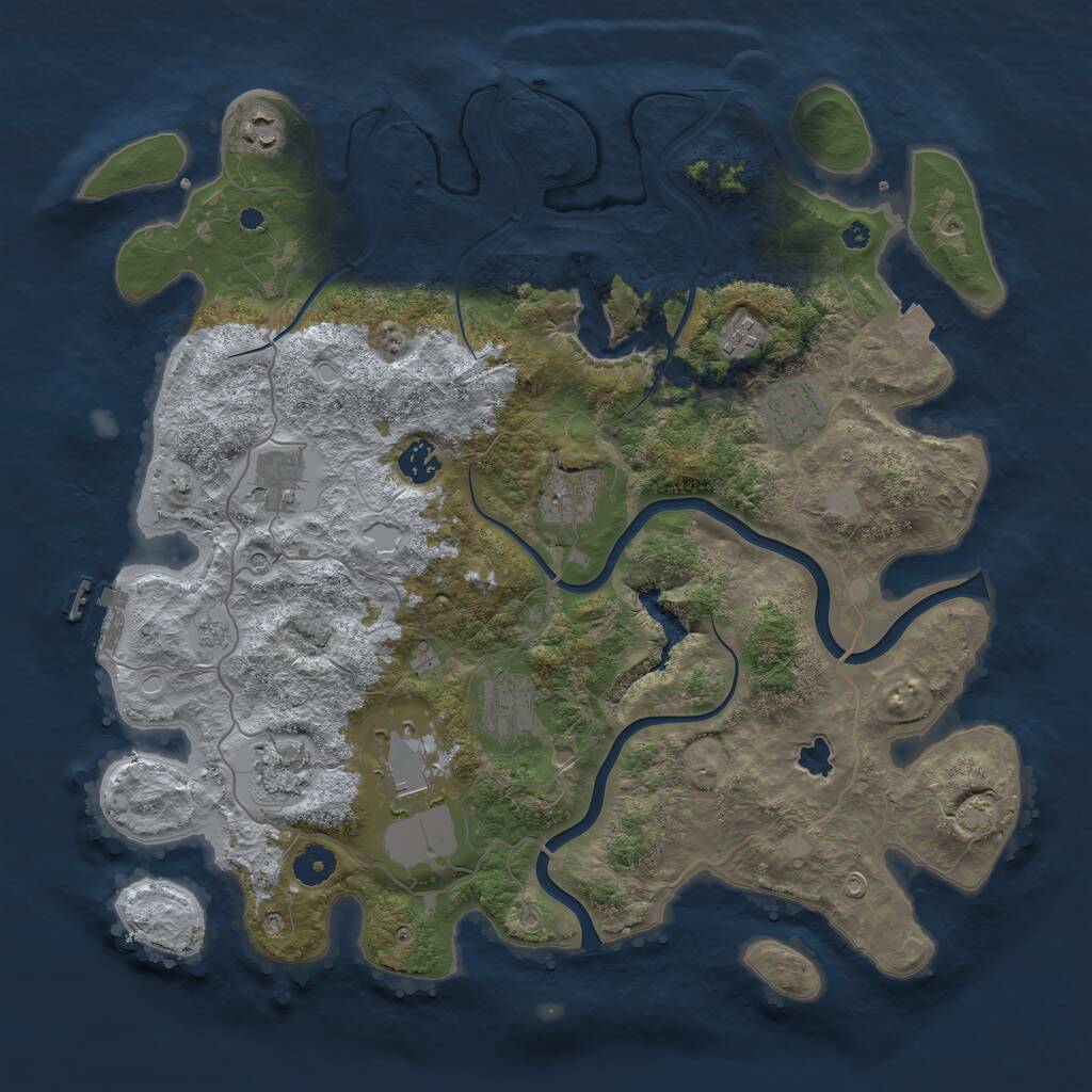 Rust Map: Procedural Map, Size: 4000, Seed: 52022060, 14 Monuments