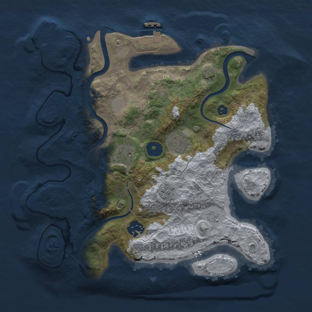 Rust Map: Procedural Map, Size: 3000, Seed: 1529814858, 9 Monuments