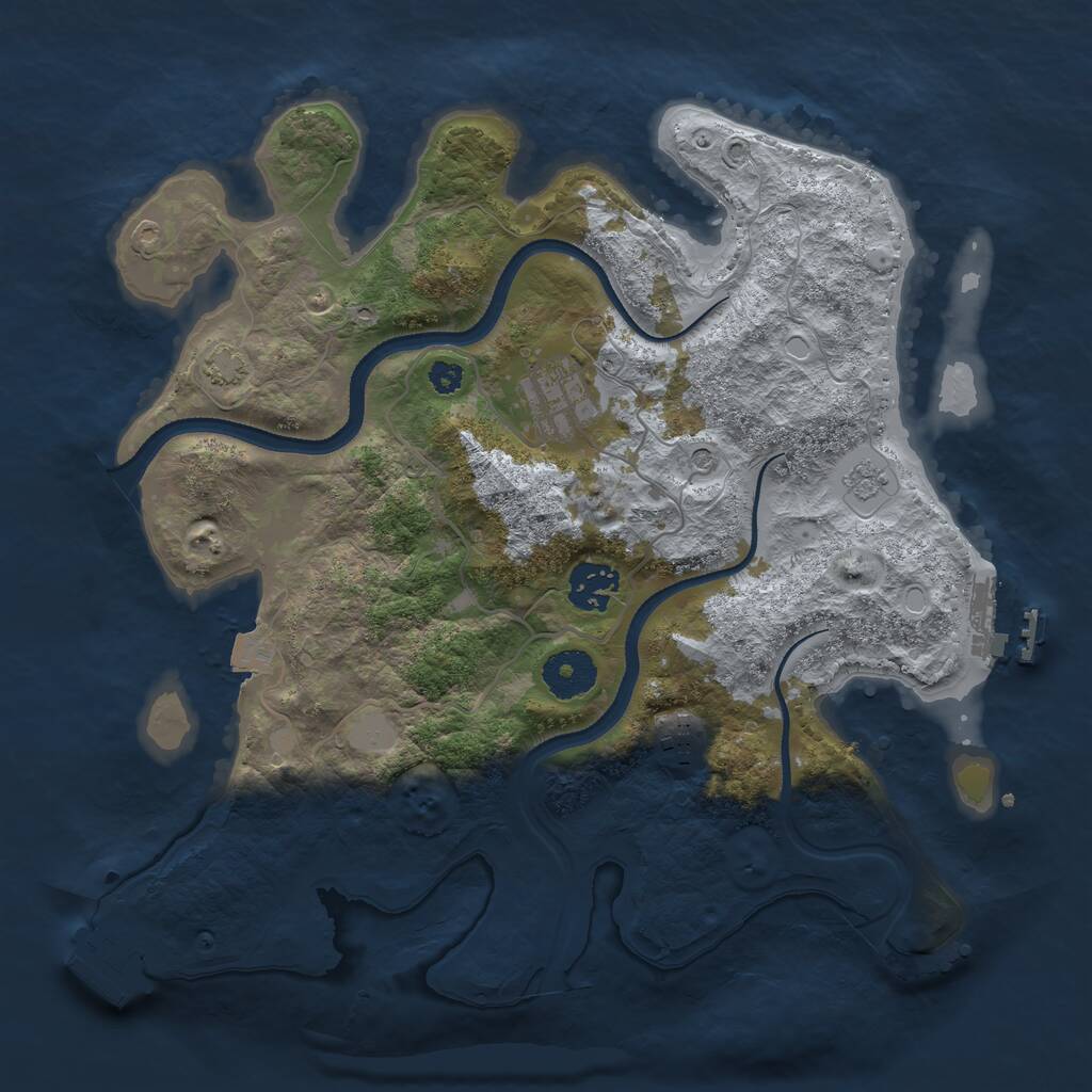 Rust Map: Procedural Map, Size: 3250, Seed: 916666998, 9 Monuments