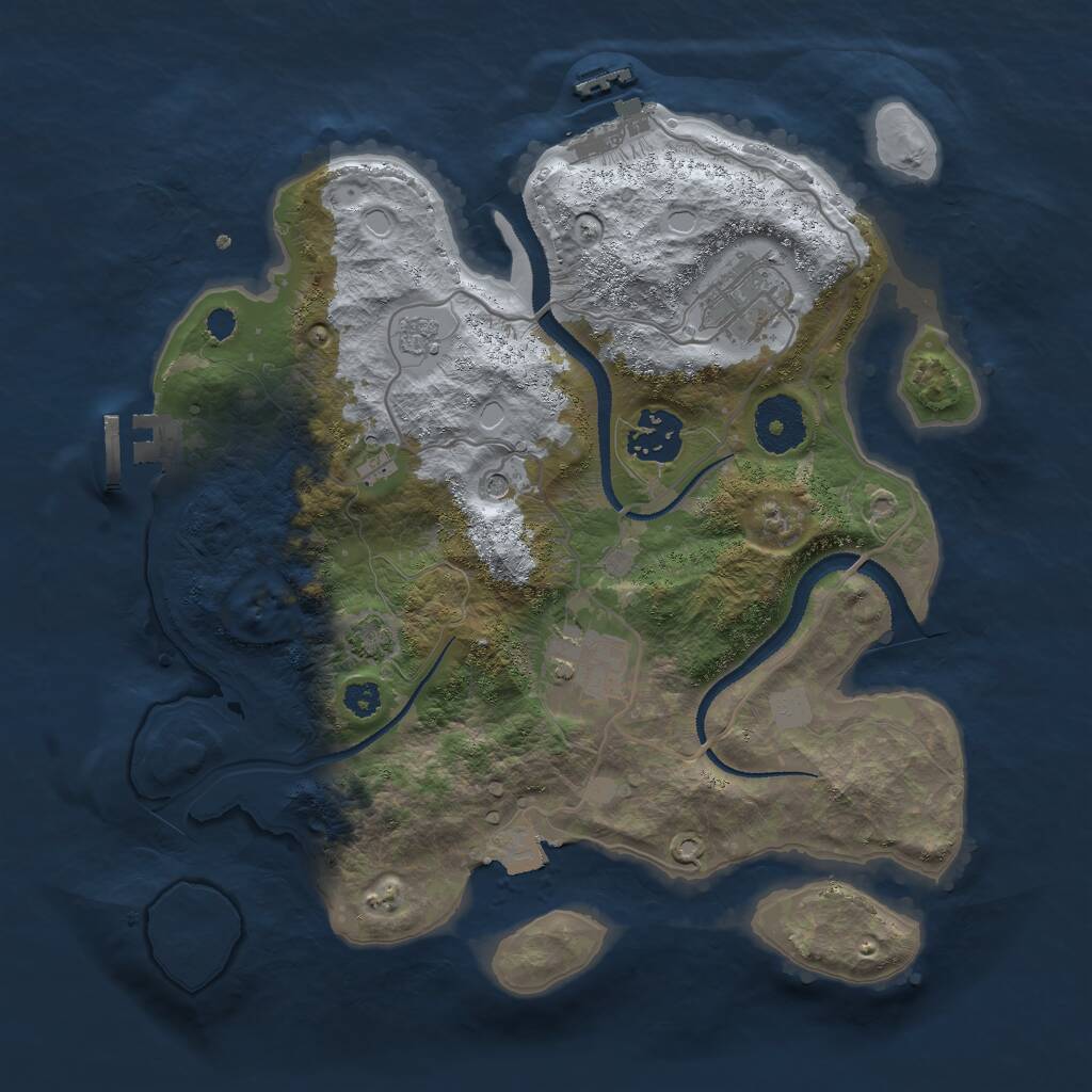 Rust Map: Procedural Map, Size: 3000, Seed: 4213569, 9 Monuments