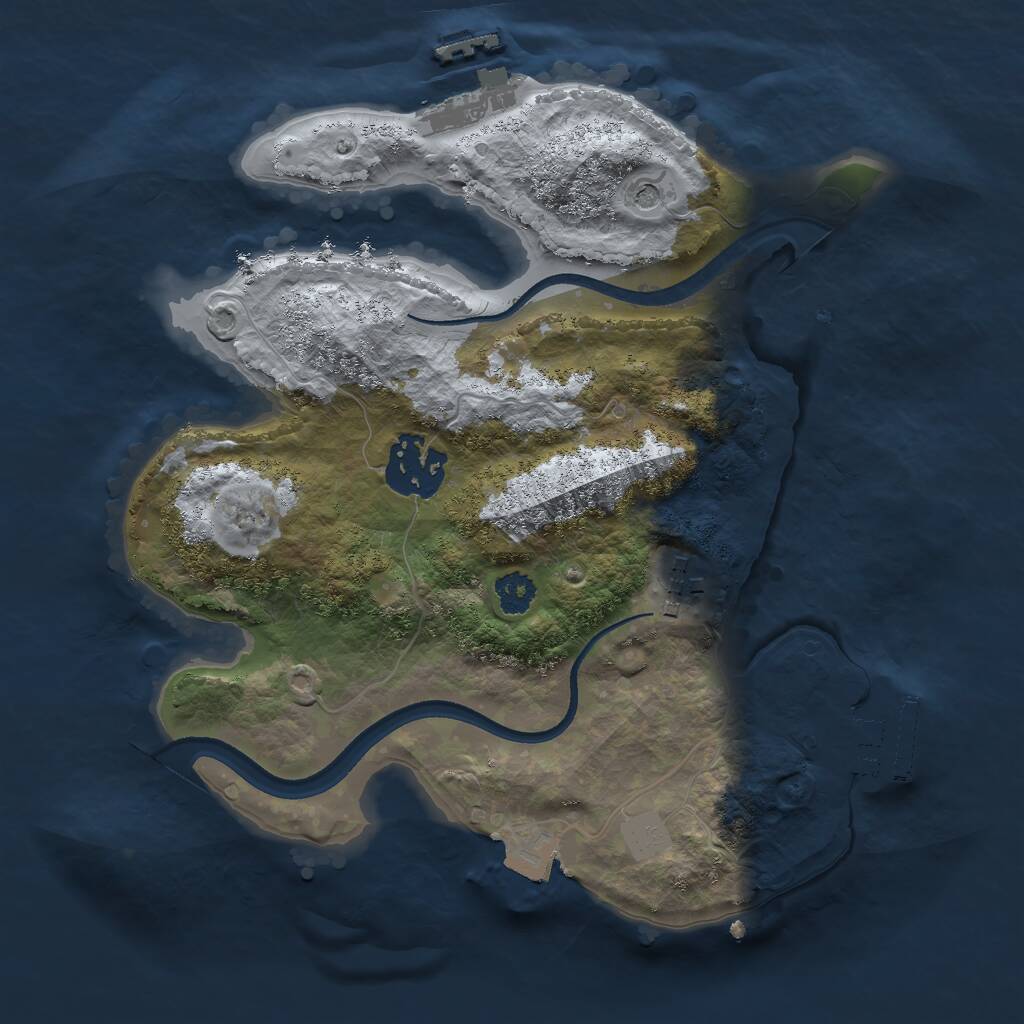 Rust Map: Procedural Map, Size: 2500, Seed: 44589, 6 Monuments