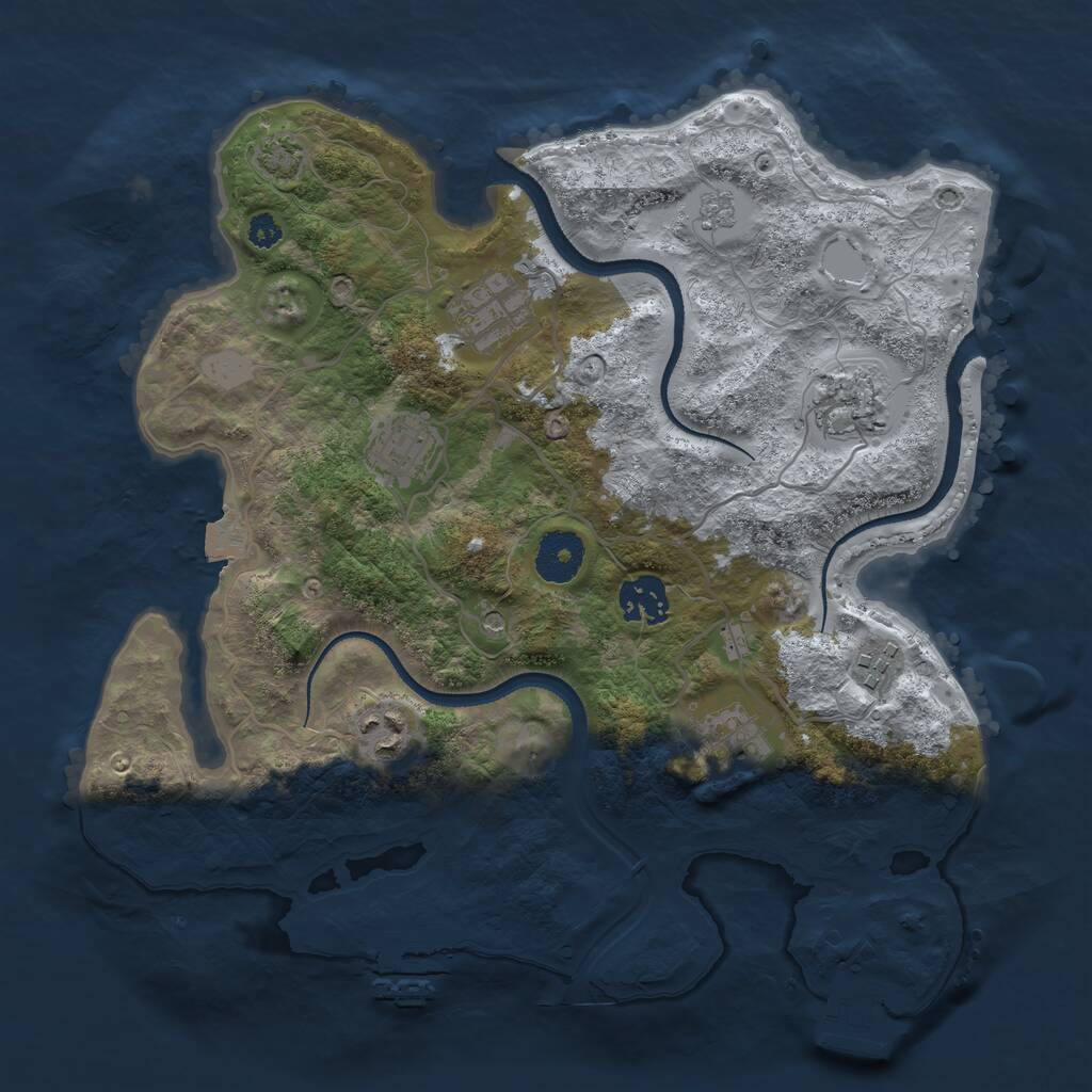 Rust Map: Procedural Map, Size: 3250, Seed: 391605647, 13 Monuments