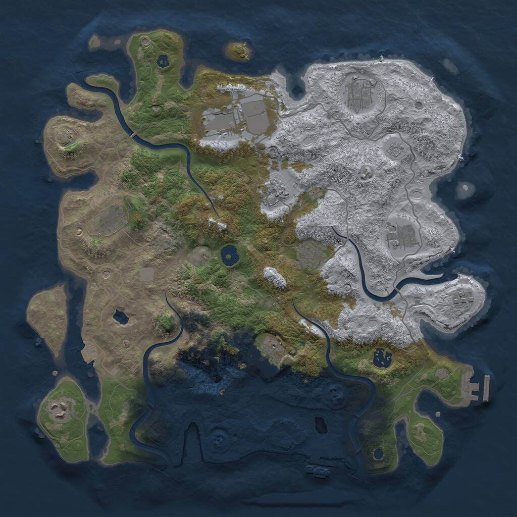 Rust Map: Procedural Map, Size: 4000, Seed: 807957892, 16 Monuments