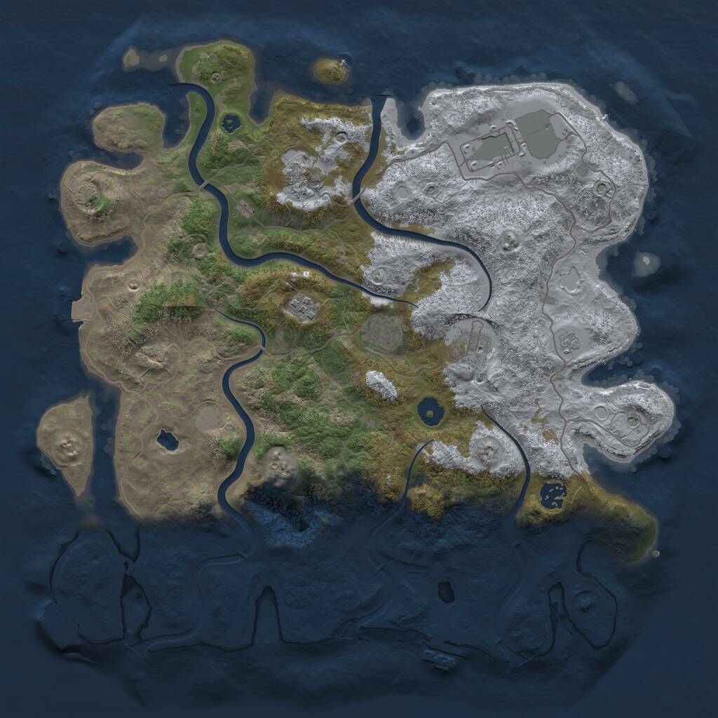 Rust Map: Procedural Map, Size: 4000, Seed: 807957892, 12 Monuments