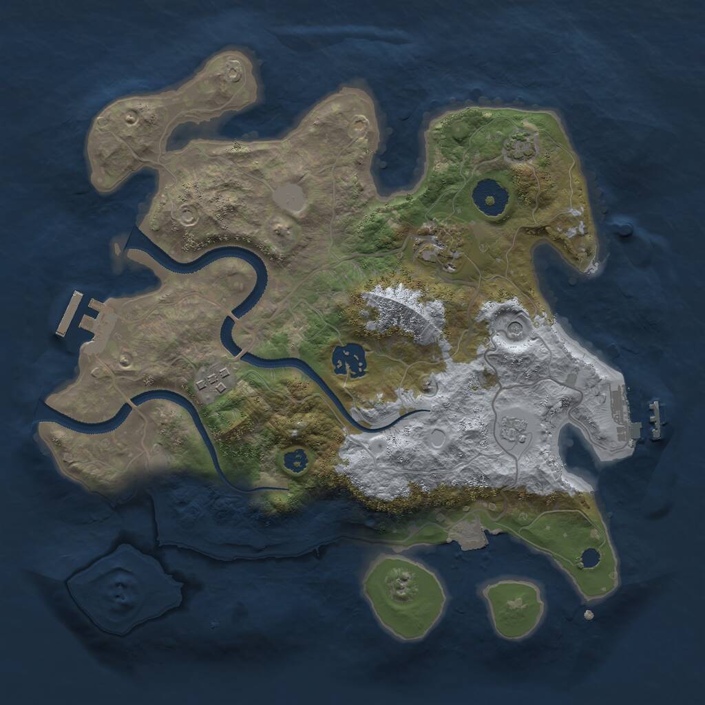 Rust Map: Procedural Map, Size: 3000, Seed: 1928854817, 9 Monuments
