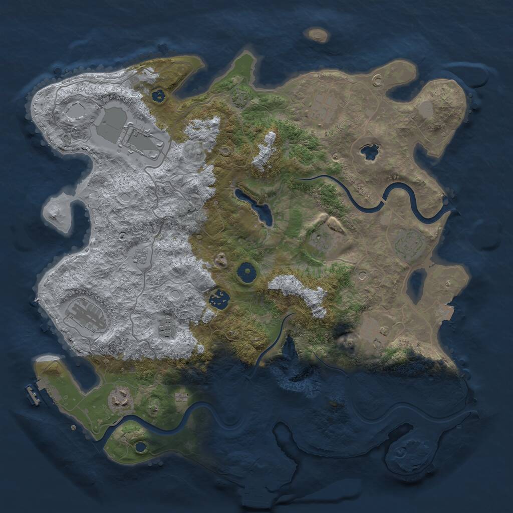 Rust Map: Procedural Map, Size: 4000, Seed: 854364294, 15 Monuments