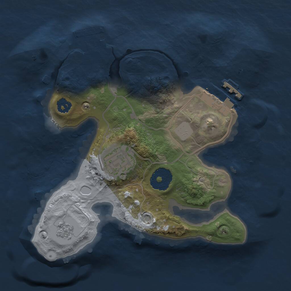 Rust Map: Procedural Map, Size: 2000, Seed: 87652, 5 Monuments