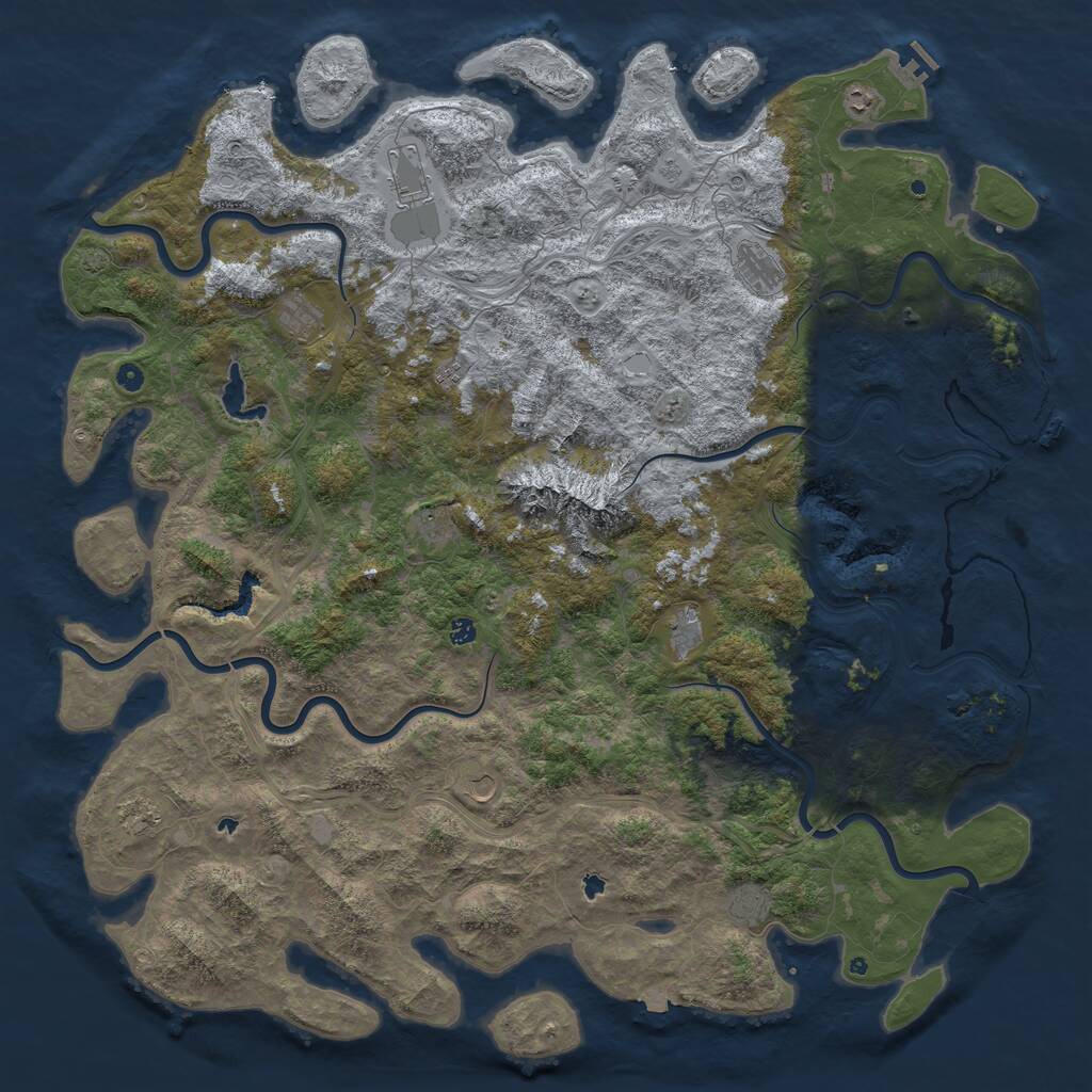 Rust Map: Procedural Map, Size: 6000, Seed: 20250505, 17 Monuments
