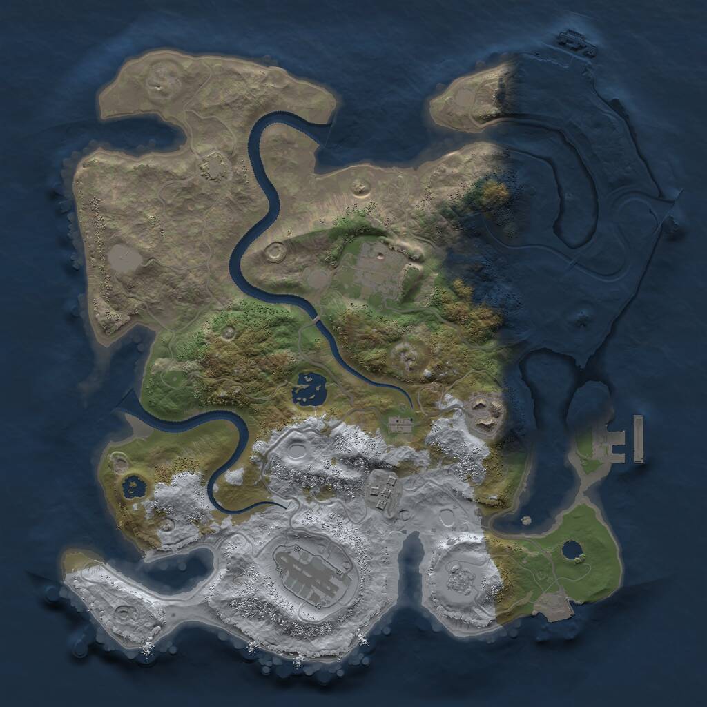 Rust Map: Procedural Map, Size: 3000, Seed: 8471265, 10 Monuments