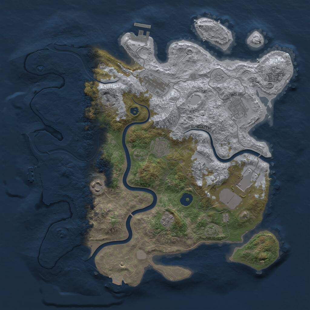 Rust Map: Procedural Map, Size: 3700, Seed: 994651909, 13 Monuments