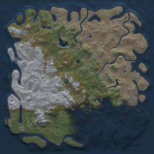 Thumbnail Rust Map: Procedural Map, Size: 6000, Seed: 1883971578, 17 Monuments