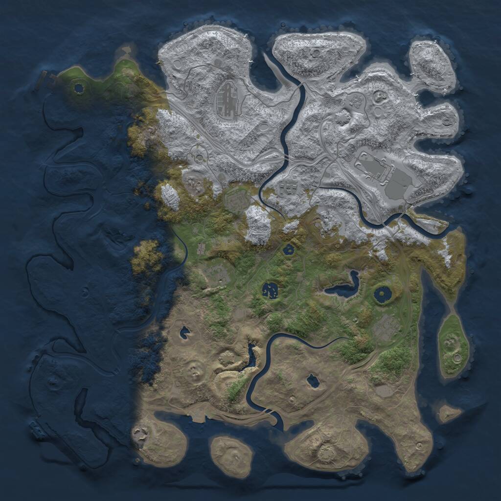 Rust Map: Procedural Map, Size: 4500, Seed: 961053927, 15 Monuments