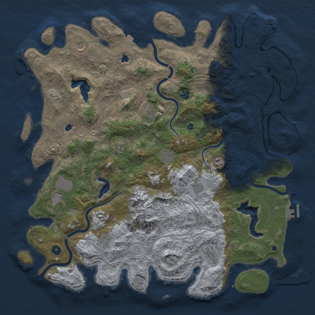 Rust Map: Procedural Map, Size: 5000, Seed: 1664164660, 17 Monuments