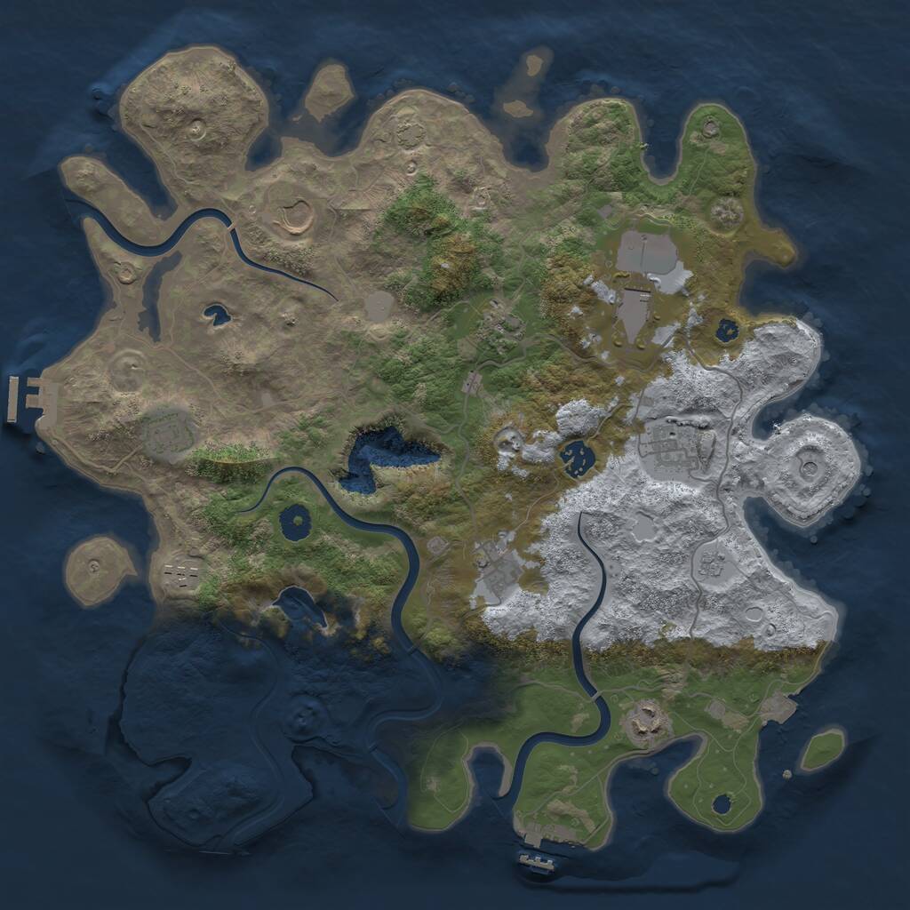 Rust Map: Procedural Map, Size: 4000, Seed: 1961488883, 15 Monuments