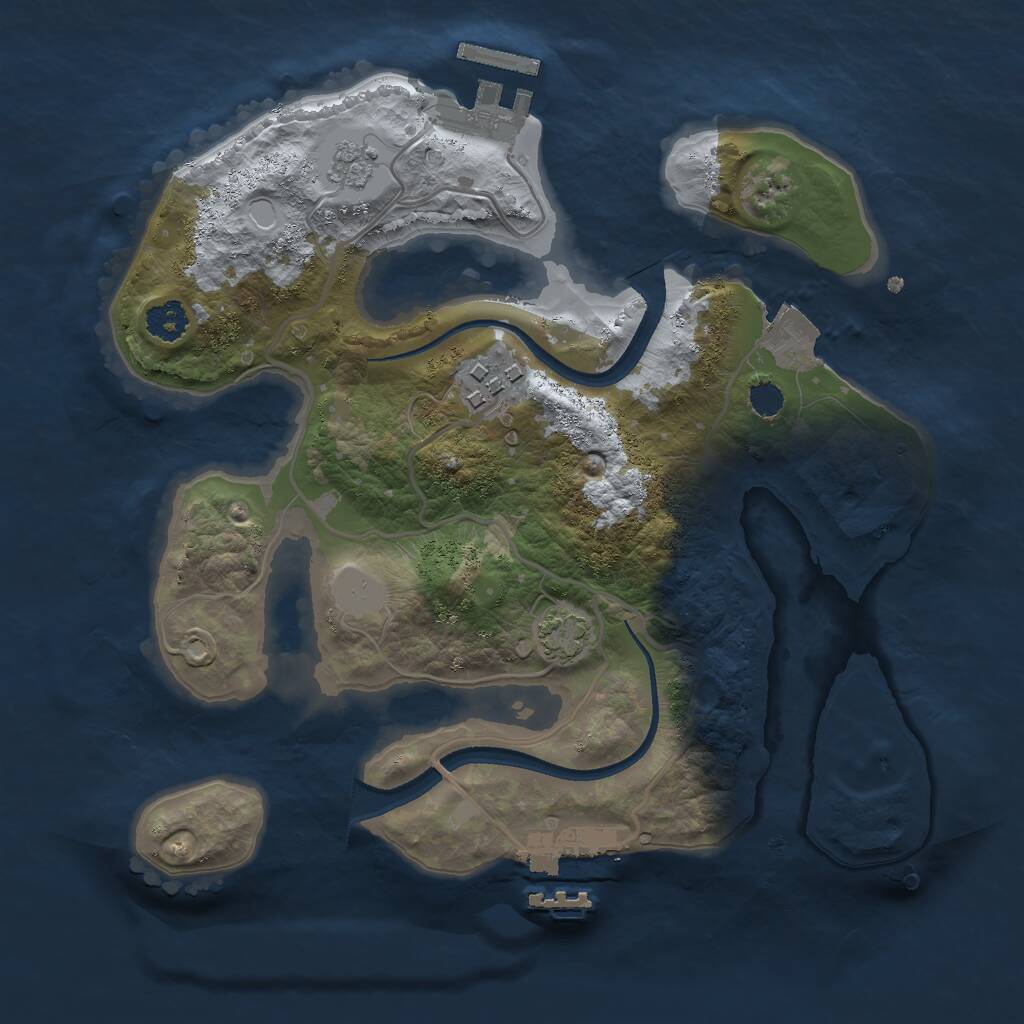 Rust Map: Procedural Map, Size: 2500, Seed: 1668698039, 6 Monuments