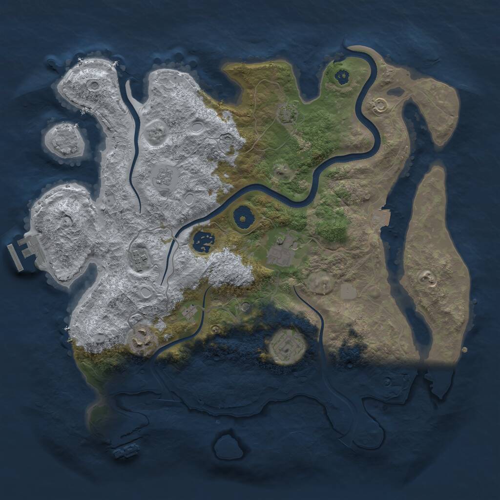 Rust Map: Procedural Map, Size: 3500, Seed: 1539074400, 11 Monuments