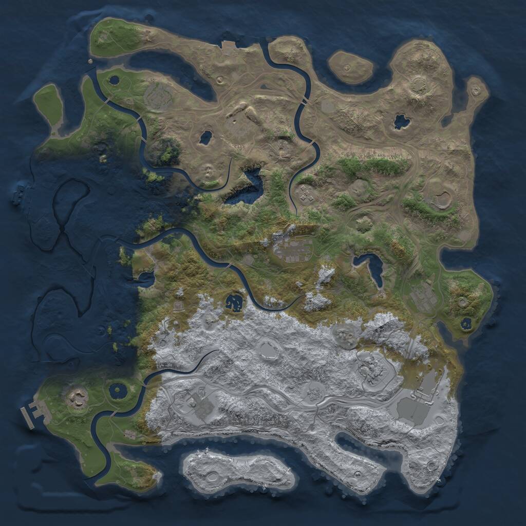 Rust Map: Procedural Map, Size: 4500, Seed: 643435, 17 Monuments