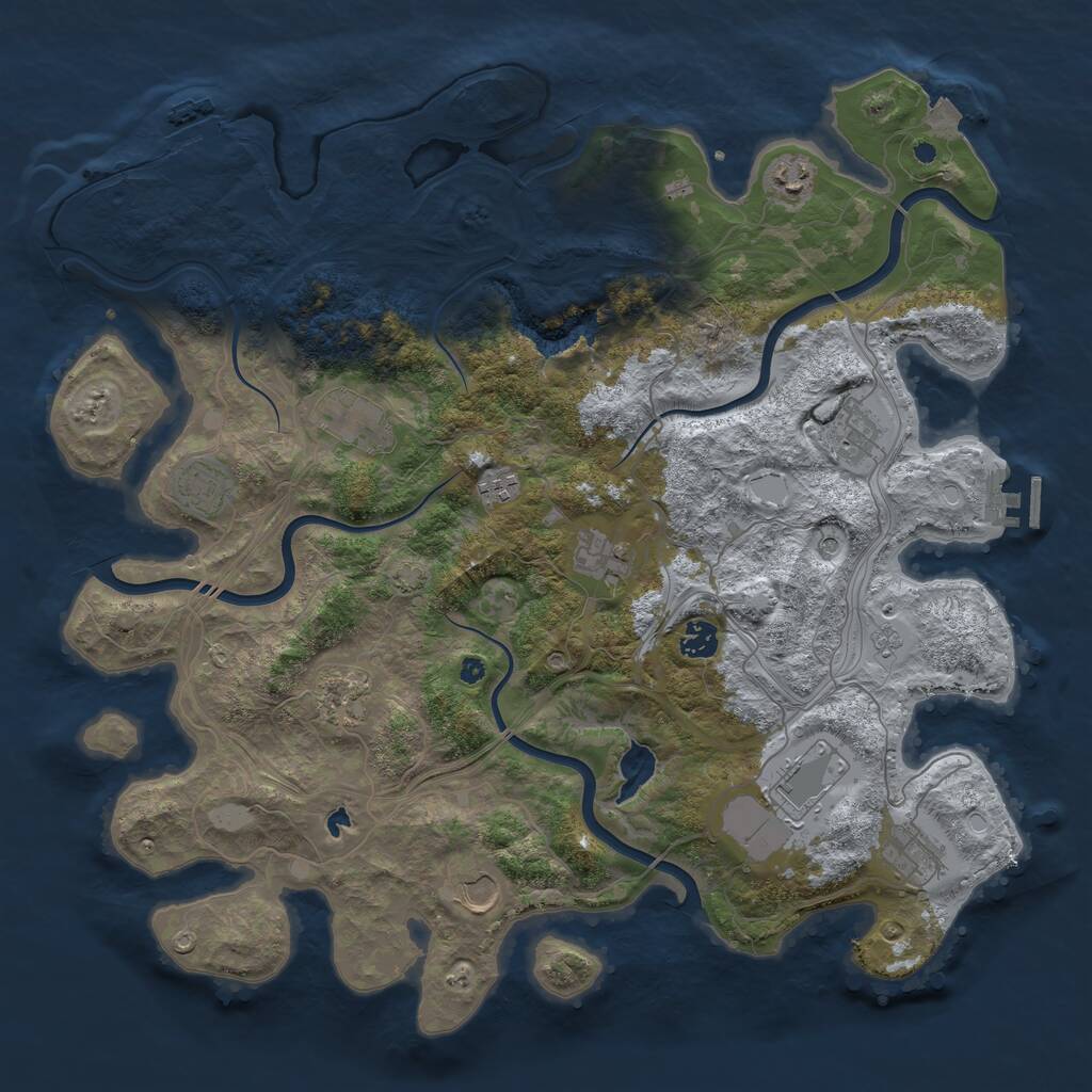 Rust Map: Procedural Map, Size: 4250, Seed: 1413659203, 17 Monuments
