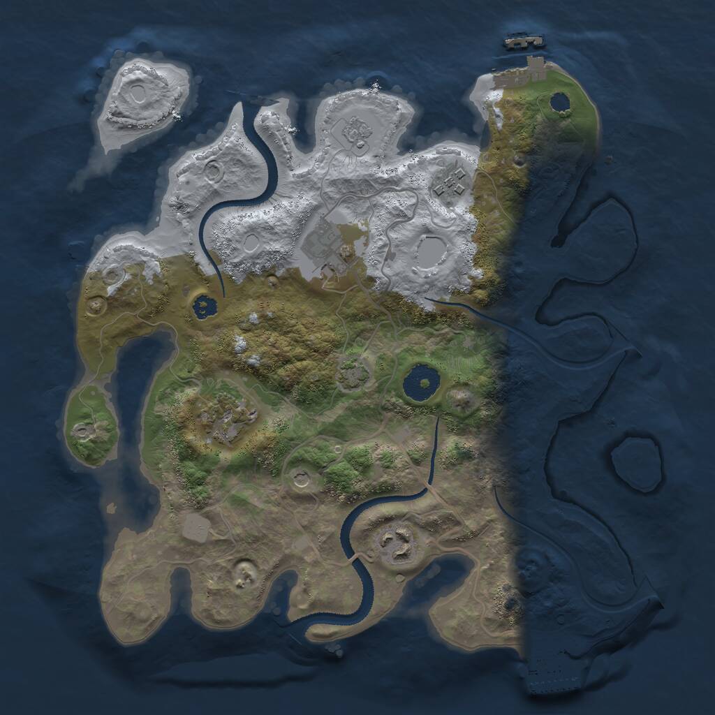 Rust Map: Procedural Map, Size: 3000, Seed: 339947918, 10 Monuments
